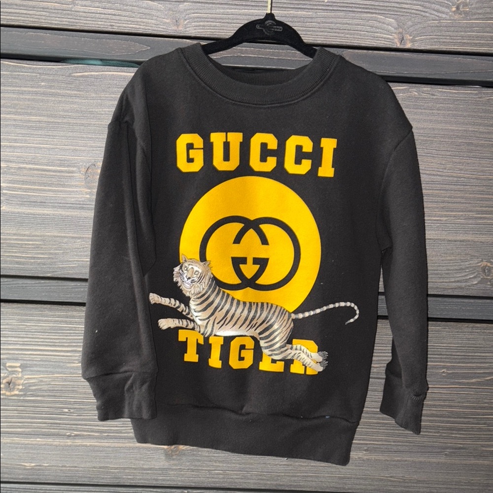 Gucci Black Sweatshirt with Tiger Print